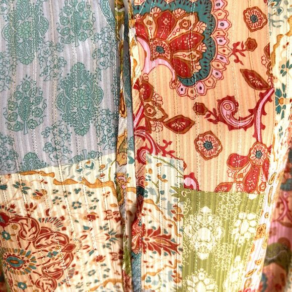 Maison d‘Amélie Pastel Flowy Peasant Top Floral Patchwork Boho Chic Hippie XS - Picture 4 of 10